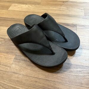 FitFlop leather thing wedge sandals size 7 lulu leather